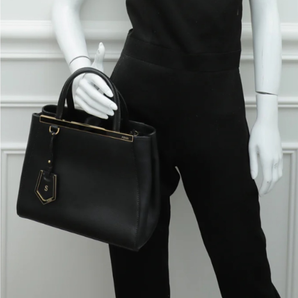 Fendi Black Tote Bag with Gold Accents